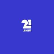 21.com logo sininen