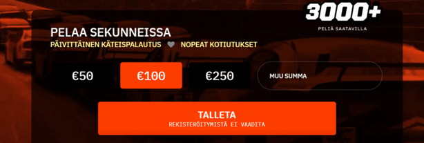 nopein casino talletukset